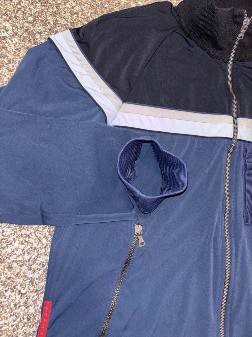 Prada Sport Vintage Colorblock Olympic Track Jacket with Red Logo Tab - Picture 6 of 8
